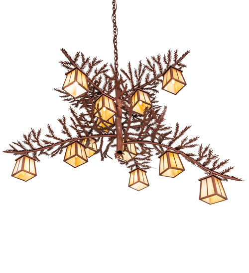 48" Wide Pine Branch 12 Light Chandelier