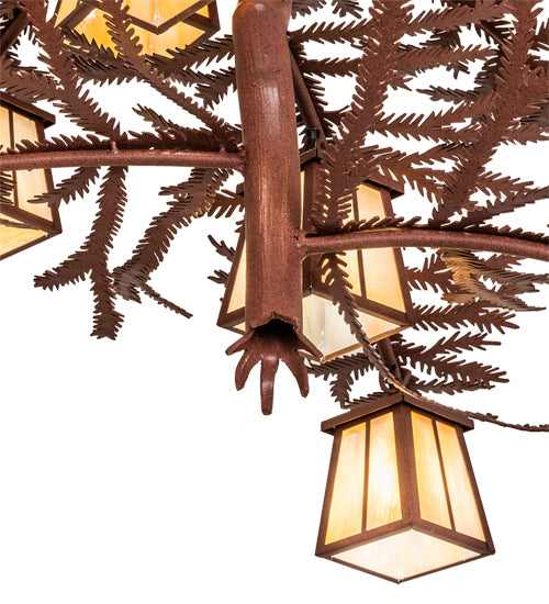 48" Wide Pine Branch 12 Light Chandelier