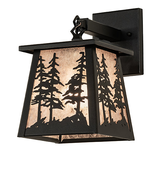 7" Wide Tall Pines Lantern Wall Sconce