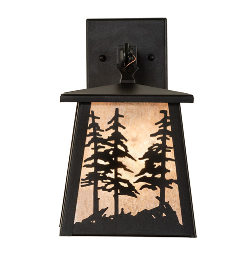 7" Wide Tall Pines Lantern Wall Sconce