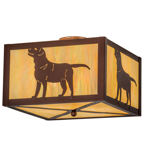 17"Sq Labrador Retriever Flushmount