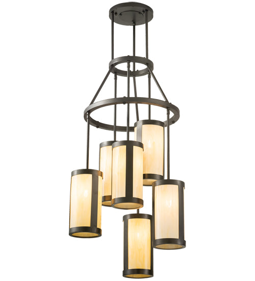 24" Wide Cartier 6 Light Cascading Chandelier