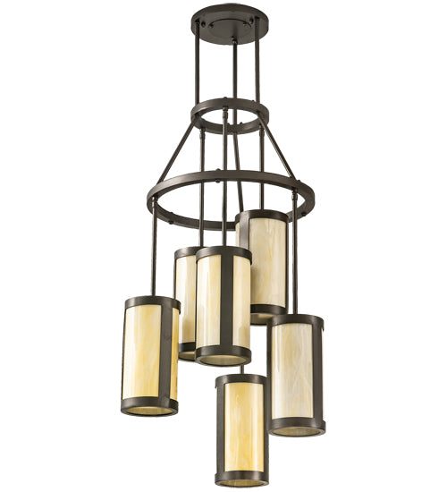 24" Wide Cartier 6 Light Cascading Chandelier