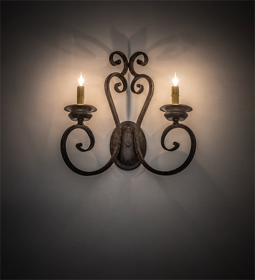 17" Wide Fernando 2 Light Wall Sconce