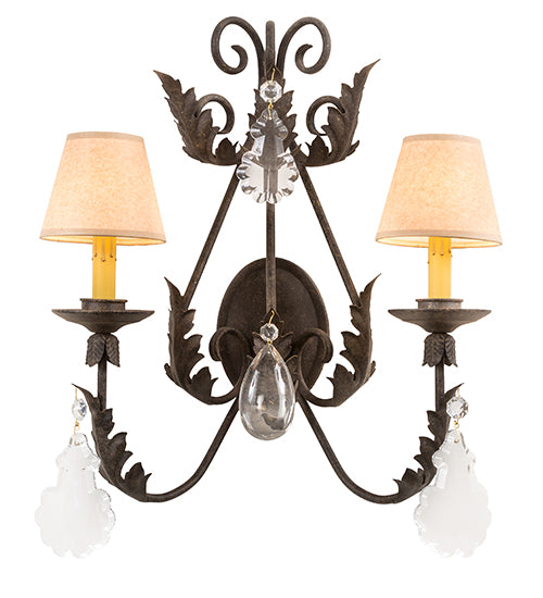 18" Wide French Elegance 2 Light Wall Sconce