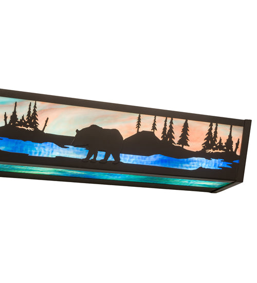 48" Wide Elk & Black Bear Vanity Light