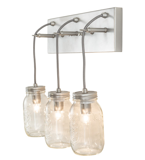 18" Wide Mason Jar 3 Light Vanity