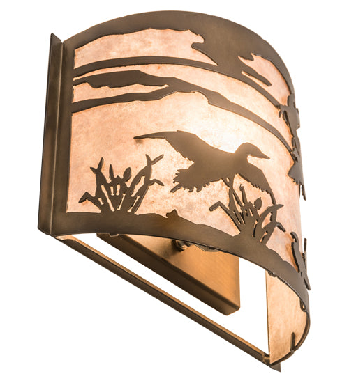 12" Wide Ducks In Flight Wall Sconce