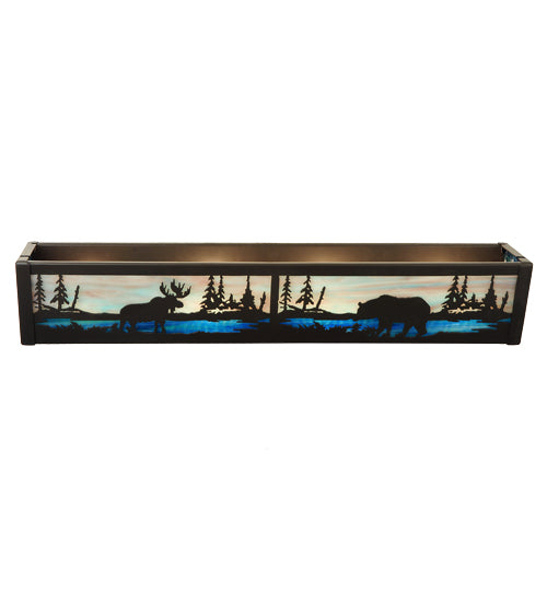 24" Wide Moose & Black Bear Vanity Light