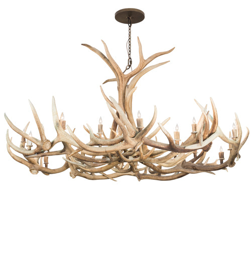 84" Wide Antlers Elk & Mule Deer 18 Light Chandelier