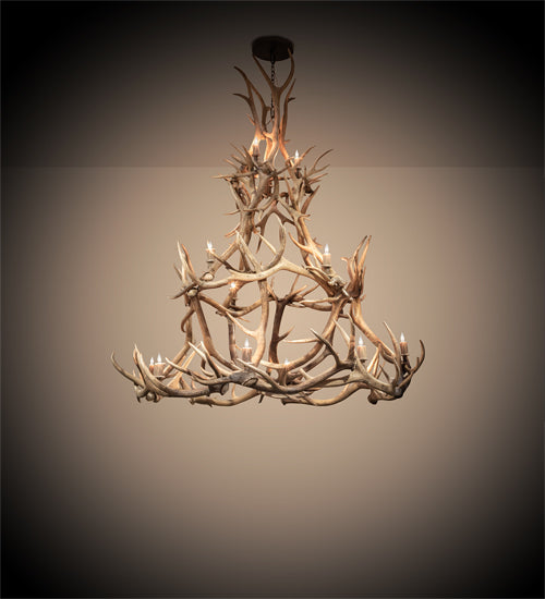 72" Wide Antlers Elk 16 Light Chandelier