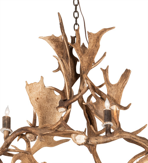 58" Wide Antlers Fallow Deer 12 Light Chandelier