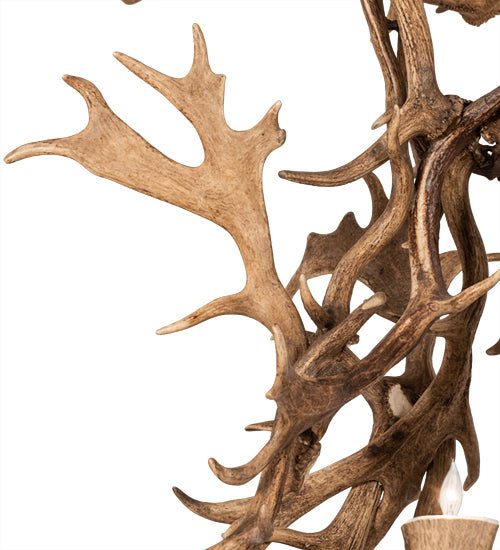 58" Wide Antlers Fallow Deer 12 Light Chandelier