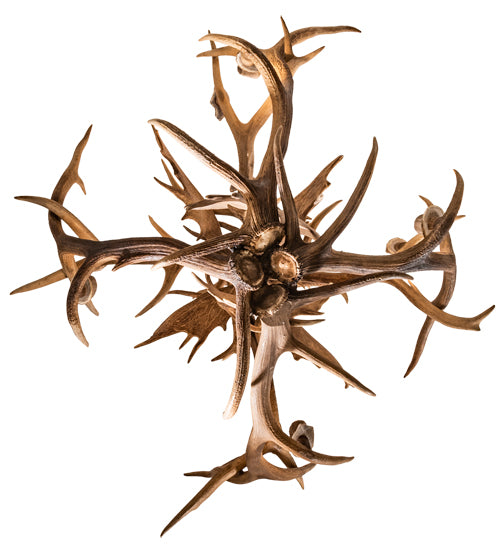 55" Wide Antlers Elk & Fallow Deer 10 Light Chandelier