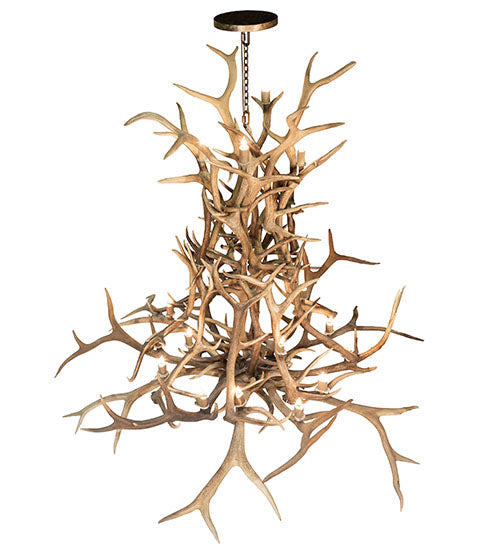 90" Wide Antlers Elk 20 Light Chandelier