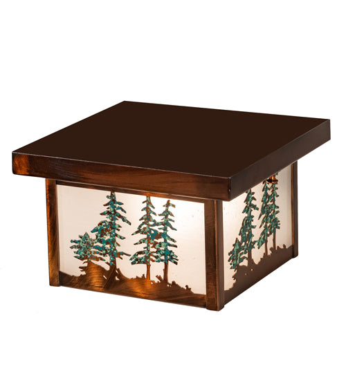 10" Square Hyde Park Tall Pines Flushmount