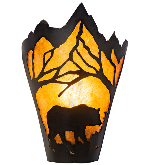 8" Wide Bear At Dawn Right Wall Sconce