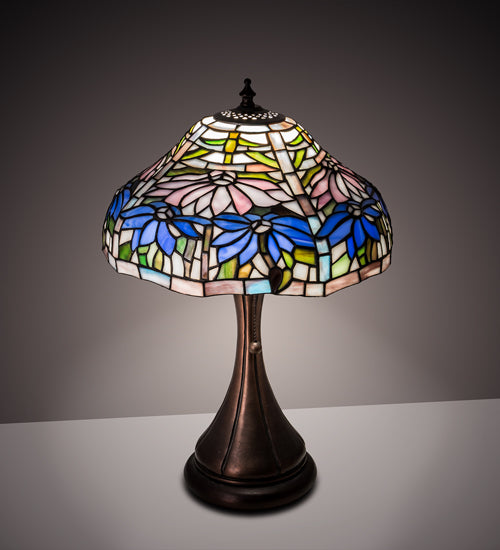 18" High Poinsettia Fluted Accent Lamp