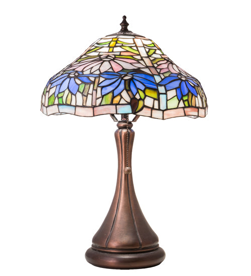 18" High Poinsettia Fluted Accent Lamp