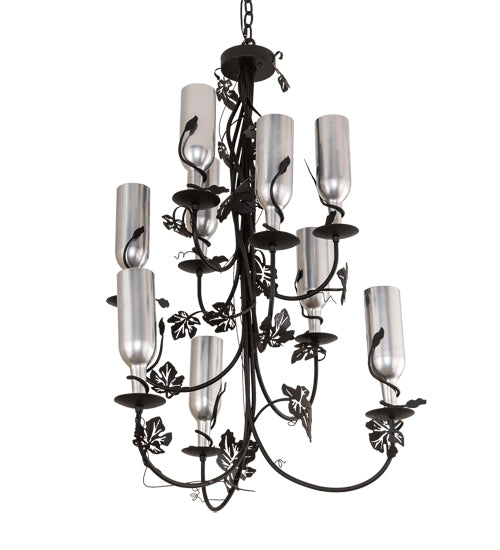 34" Wide Tuscan Vineyard 9 Light Wine Bottle Chandelier