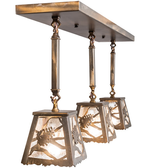 38" Long Whispering Pines 3 Light Pendant