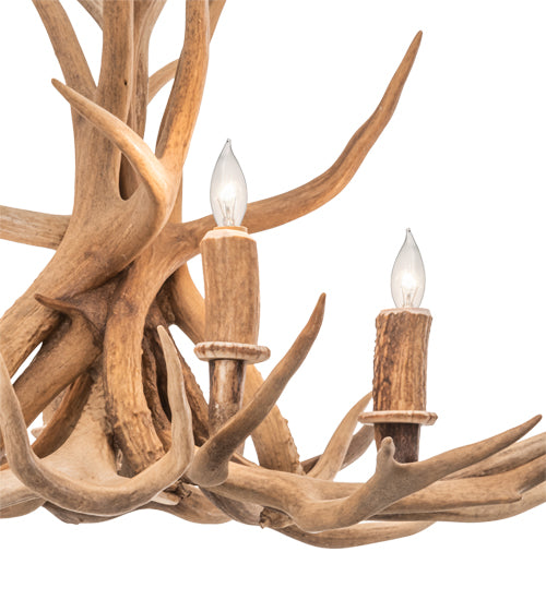 29" Wide Antlers Mule Deer 4 Light Chandelier