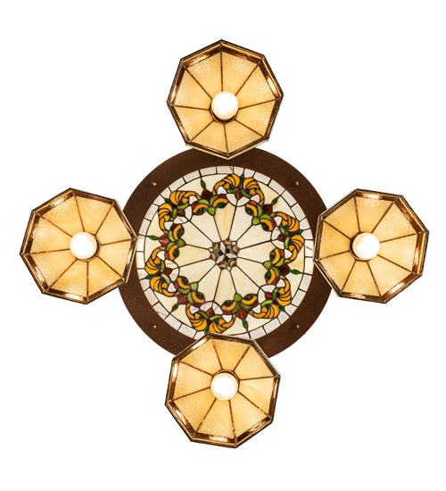 27" Wide Middleton Art Glass Ceiling Medallion 4 Light Pendant