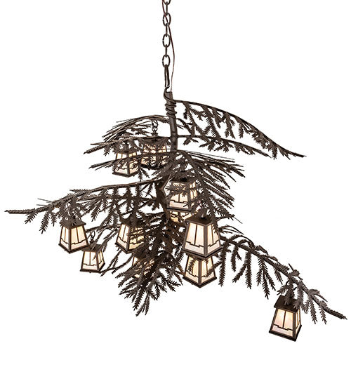 54" Wide Pine Branch Valley View 12 Light Chandelier