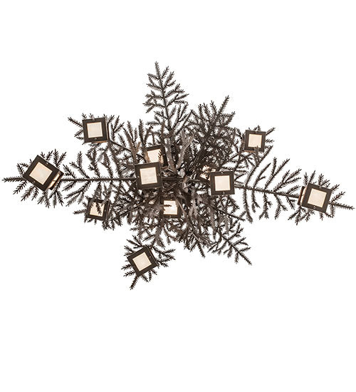 54" Wide Pine Branch Valley View 12 Light Chandelier