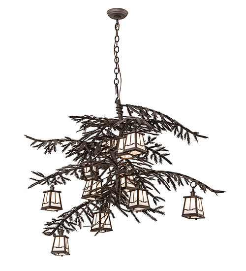 54" Wide Pine Branch Valley View 12 Light Chandelier