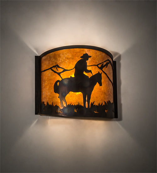 12" Wide Cowboy Wall Sconce