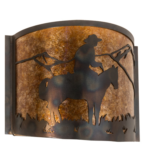 12" Wide Cowboy Wall Sconce