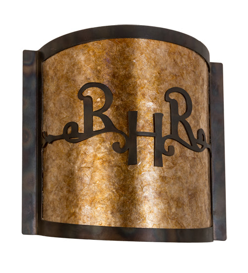 12" Wide Ridin Hy Personalized Wall Sconce