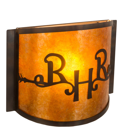 12" Wide Ridin Hy Personalized Wall Sconce