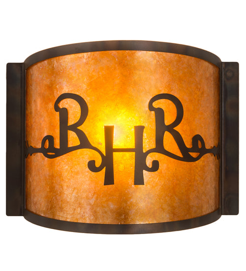 12" Wide Ridin Hy Personalized Wall Sconce