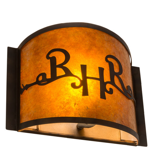 12" Wide Ridin Hy Personalized Wall Sconce