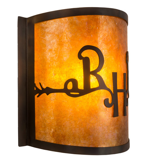 12" Wide Ridin Hy Personalized Wall Sconce