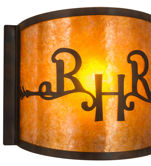 12" Wide Ridin Hy Personalized Wall Sconce