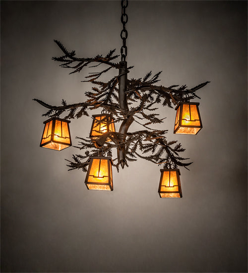 29" Wide Pine Branch Valley View 5 Light Chandelier