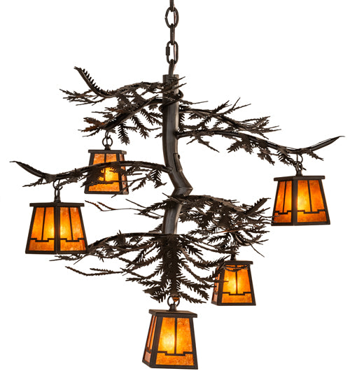 29" Wide Pine Branch Valley View 5 Light Chandelier