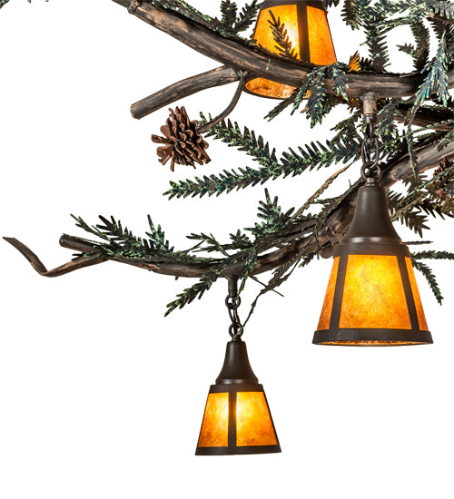 110" Long Pine Branch 10 Light Chandelier