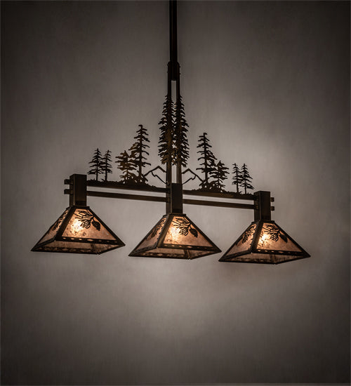 45" Long Tall Pines 3 Light Island Pendant