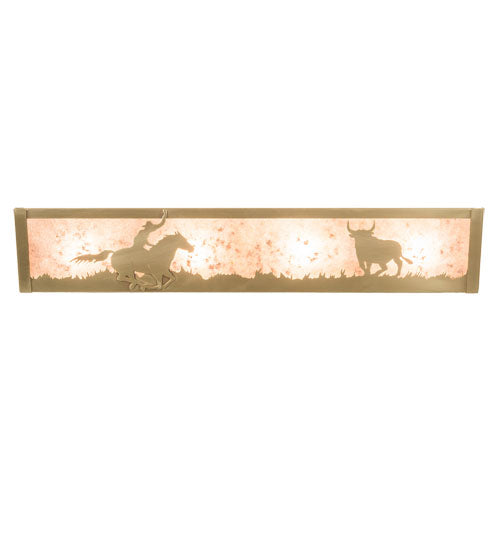 24" Wide Cowboy & Steer Vanity Light