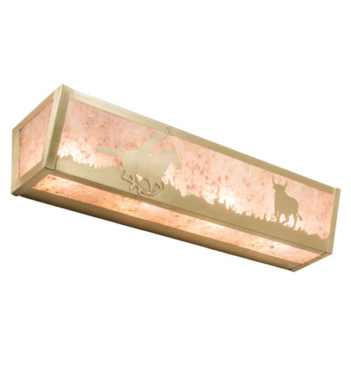 24" Wide Cowboy & Steer Vanity Light