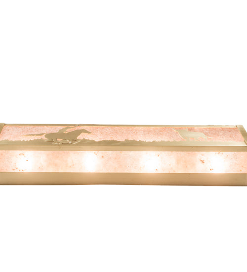 24" Wide Cowboy & Steer Vanity Light