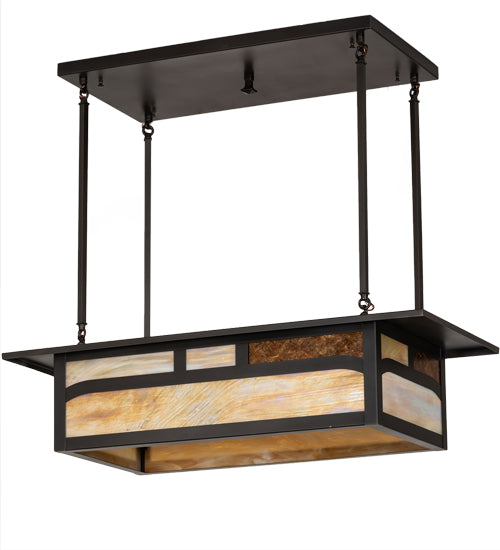 34" Long Hyde Park Double Bar Mission Oblong Pendant