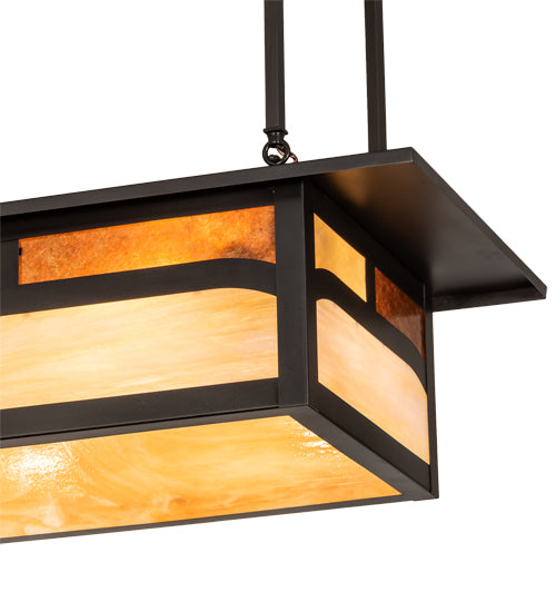 34" Long Hyde Park Double Bar Mission Oblong Pendant