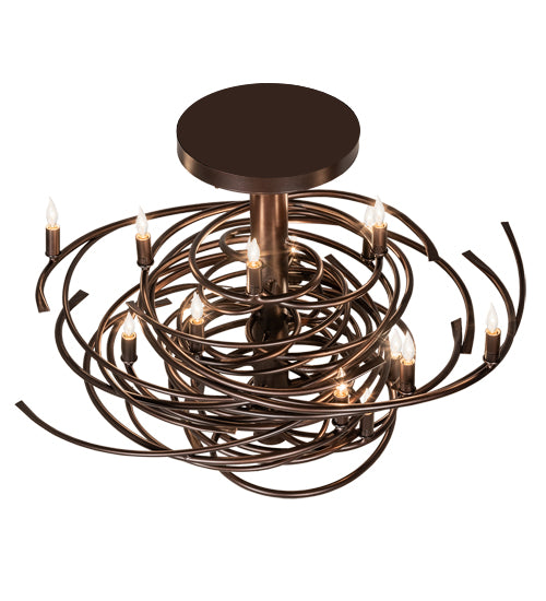 36" Long Cyclone 15 Light Chandelier