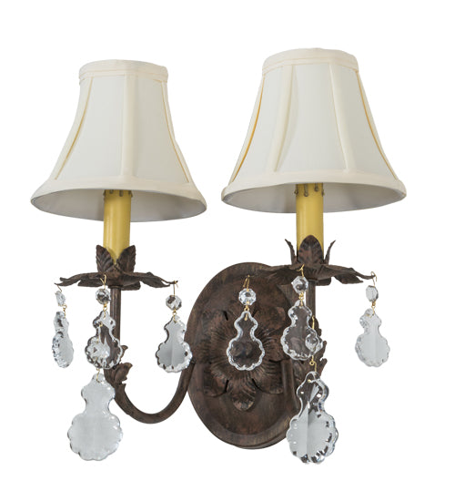 14" Wide Chantilly 2 Light Wall Sconce