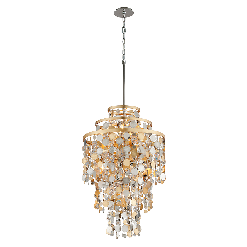 Ambrosia Pendant 37" - Gold Silver Leaf & Stainless